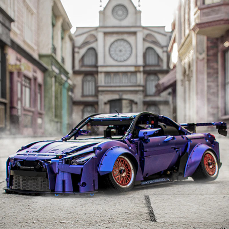 Brick MOC Nissan GTR | Remote Control, Lightning Features, Opening Features, Adjustable Camber, Functioning Transmission, 2389 pcs - Brick Car Merchant