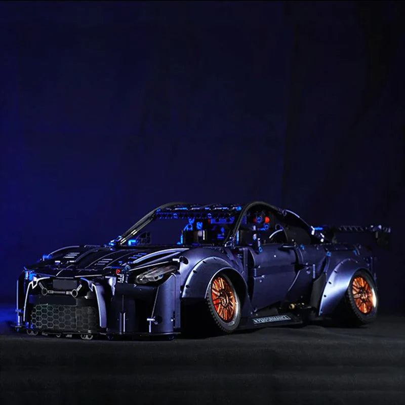 Brick MOC Nissan GTR | Remote Control, Lightning Features, Opening Features, Adjustable Camber, Functioning Transmission, 2389 pcs - Brick Car Merchant