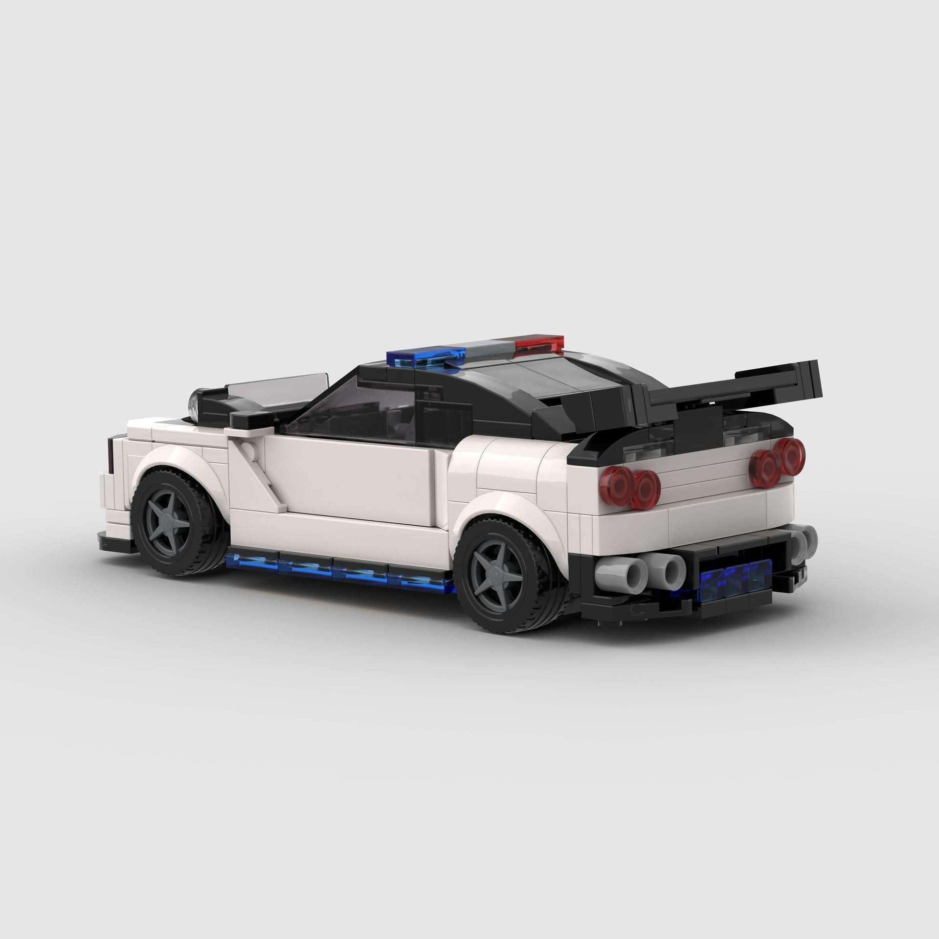 Brick MOC Nissan Skyline GT-R R34 Police - Brick Car Merchant