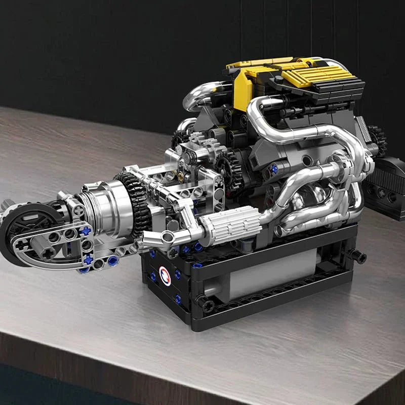 Brick MOC PAG Supercar V12 Engine Advanced | 761pcs - Brick Car Merchant