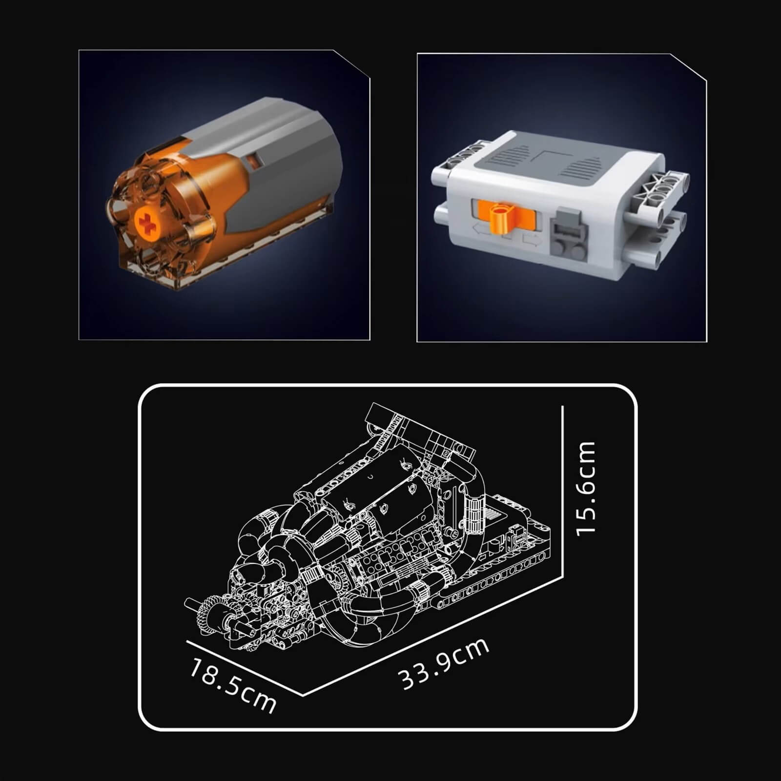 LEGO MOC V8 Formula 1 Engine | 979pcs - Brick Car Merchant