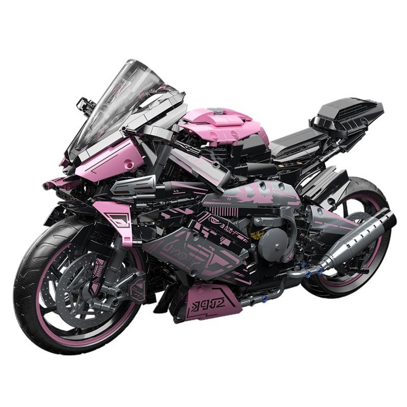 Brick MOC Pink Cyberpunk Superbike | 2000pcs - Brick Car Merchant