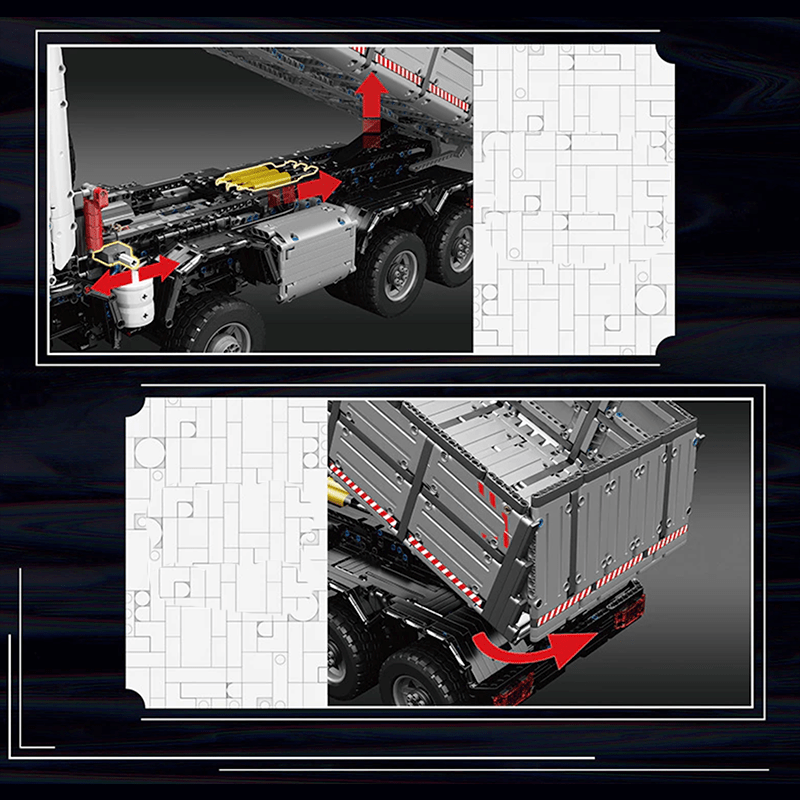 Brick MOC Pneumatic Articulated Dump Truck | 5768pcs - Brick Car Merchant