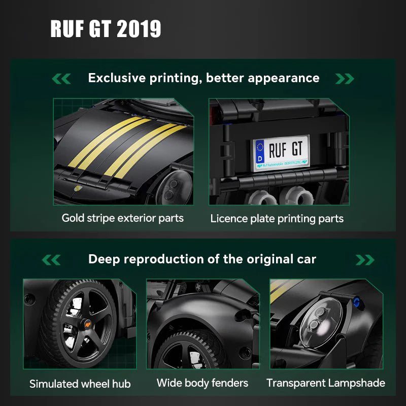 LEGO MOC Porsche RUF GT | Remote Control, Opening Features, Independent Suspensions, 1655 pcs - Brick Car Merchant LEGO MOC Porsche RUF GT | Remote Control, Opening Features, Independent Suspensions, 1655 pcs - Brick Car Merchant