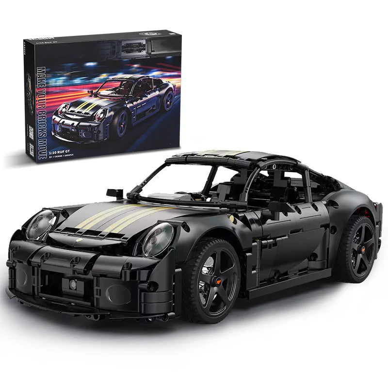 Brick MOC Porsche RUF GT | Remote Control, Opening Features, Independent Suspensions, 1655 pcs - Brick Car Merchant