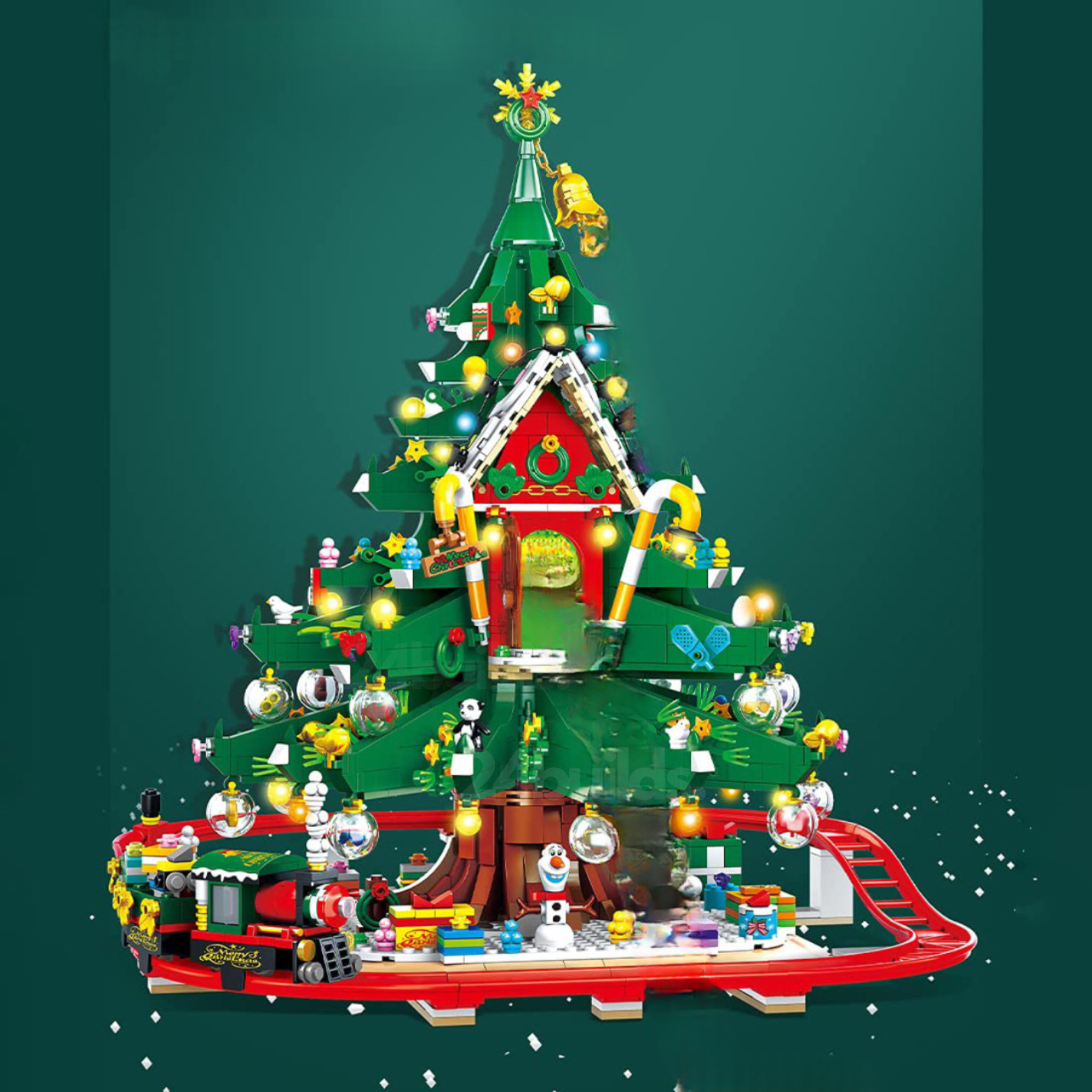 Brick MOC Limited Edition Christmas Tree Rollercoaster | 2102pcs - Brick Car Merchant