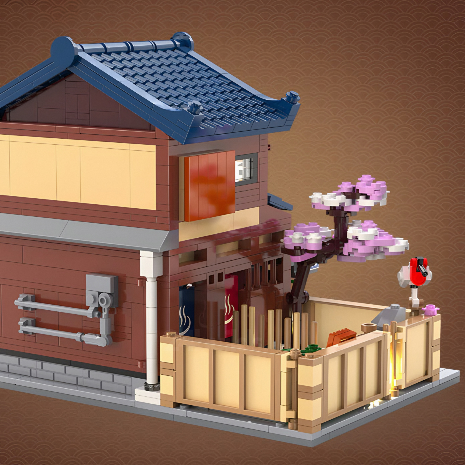 Brick MOC Japanese Sento | 1250pcs - Brick Car Merchant