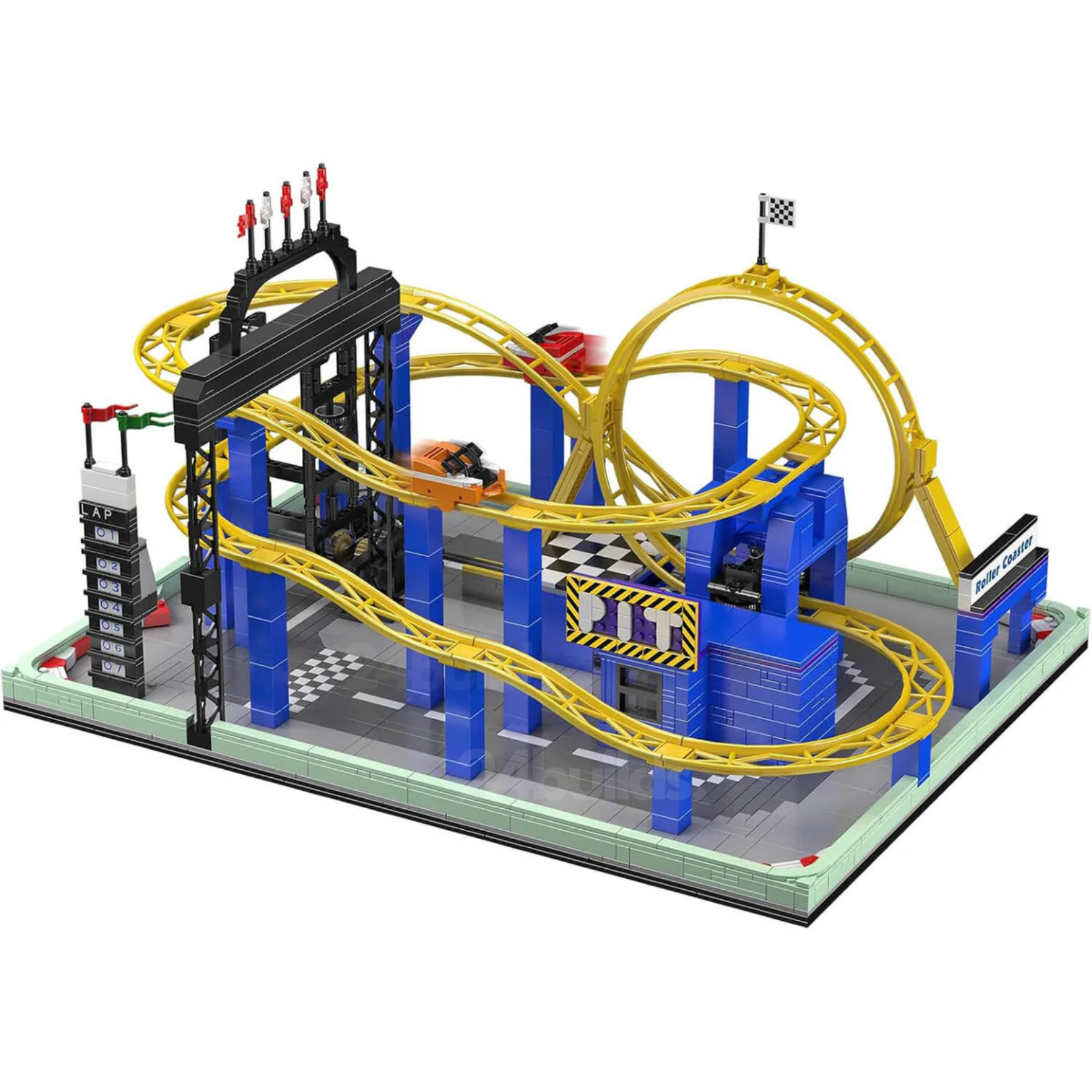 Brick MOC Motorised Roller Coaster | 1708pcs - Brick Car Merchant