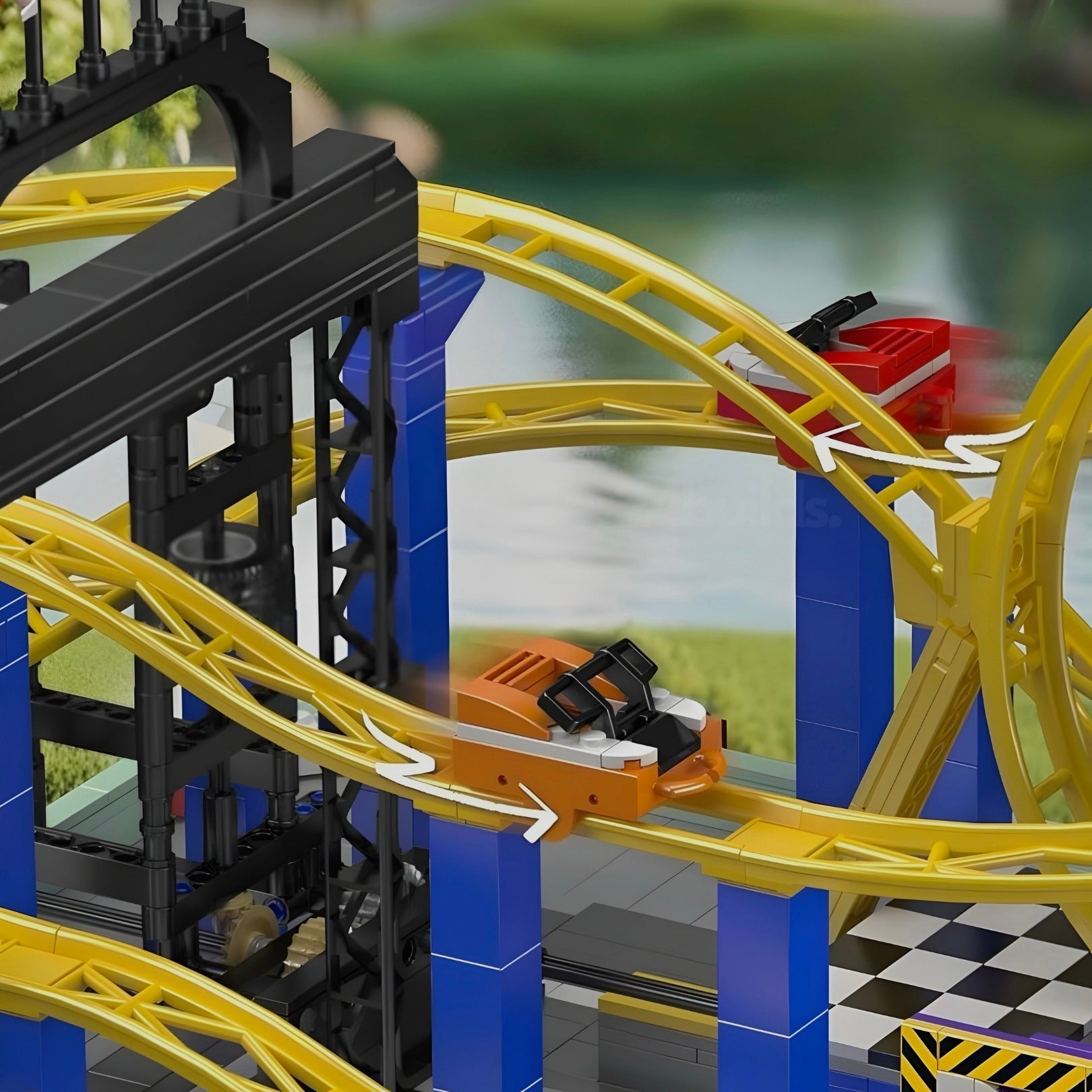 Brick MOC Motorised Roller Coaster | 1708pcs - Brick Car Merchant