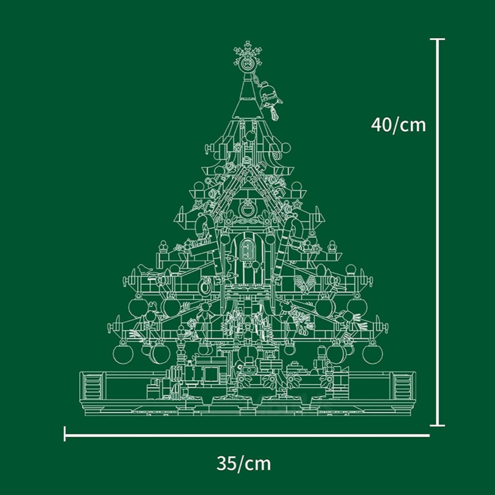Brick MOC Limited Edition Christmas Tree Rollercoaster | 2102pcs - Brick Car Merchant