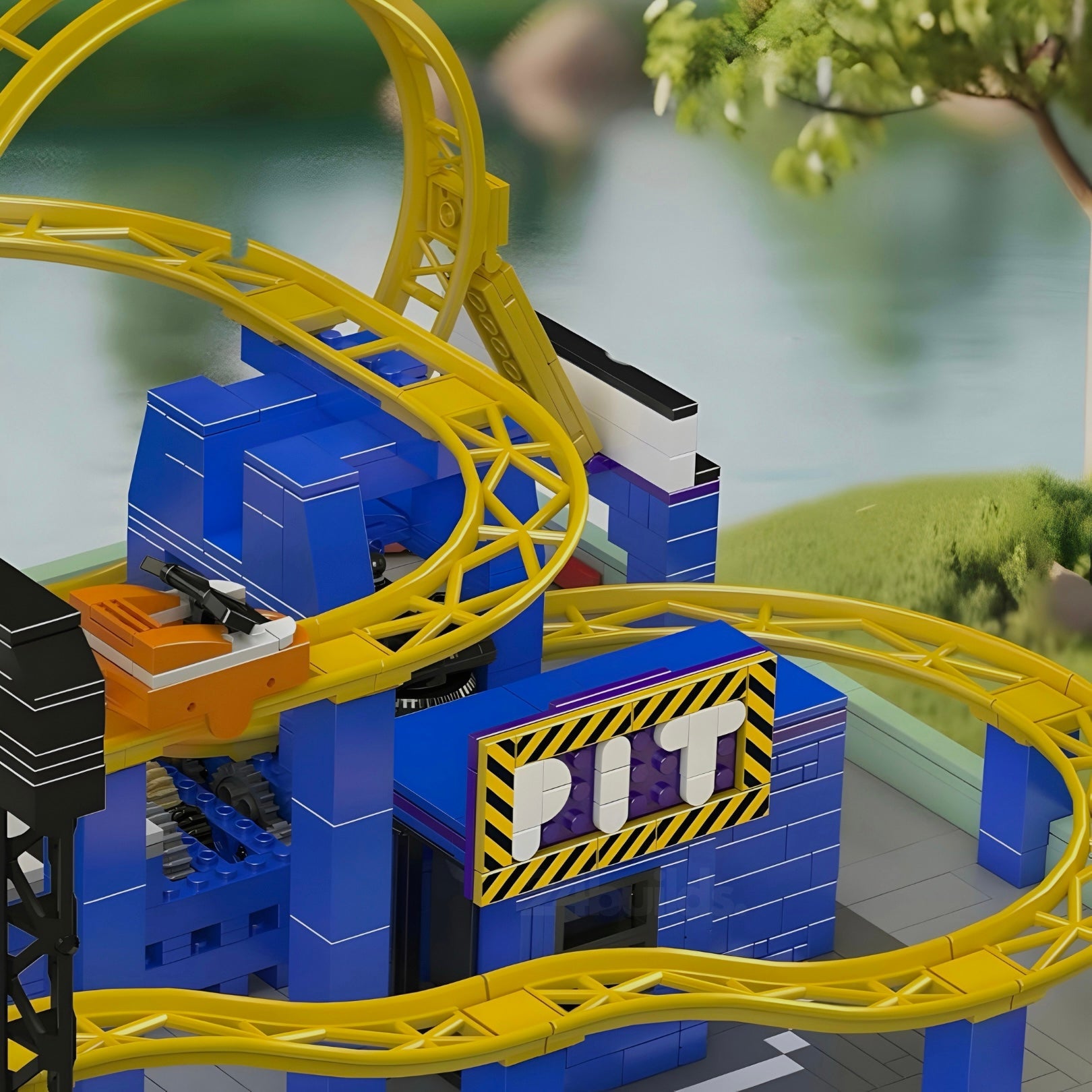 Brick MOC Motorised Roller Coaster | 1708pcs - Brick Car Merchant