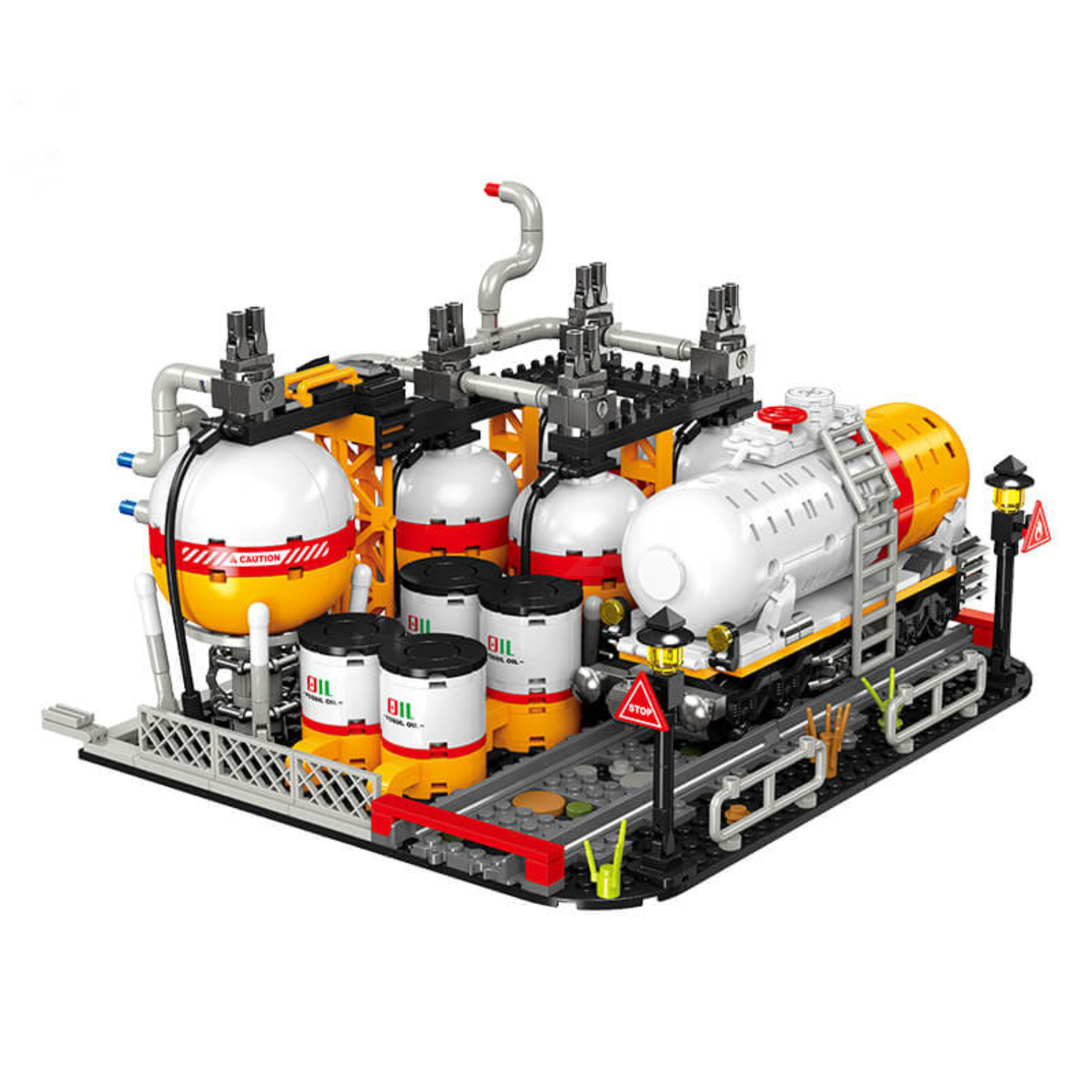 Brick MOC Industrial Oil Refinery Complex | 2142pcs - Brick Car Merchant