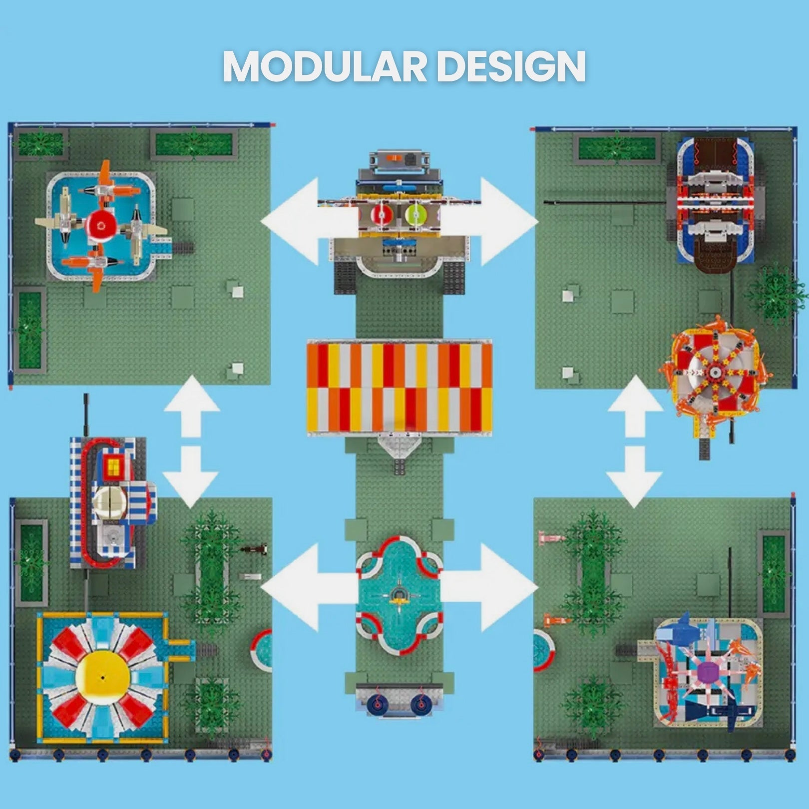 Brick MOC The Ultimate Motorised Theme Park | 5220pcs - Brick Car Merchant