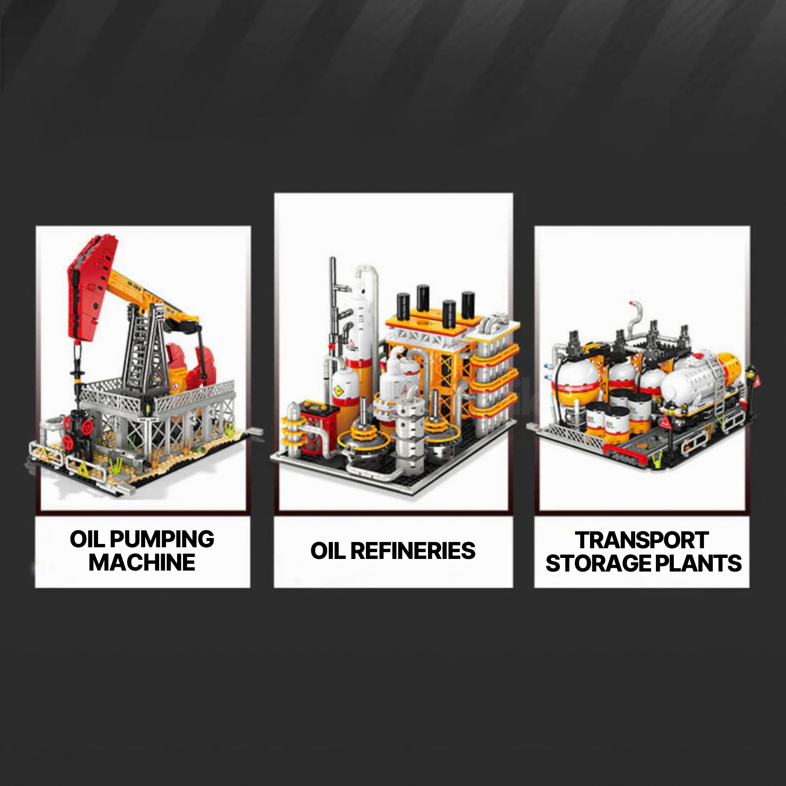 Brick MOC Industrial Oil Refinery Complex | 2142pcs - Brick Car Merchant