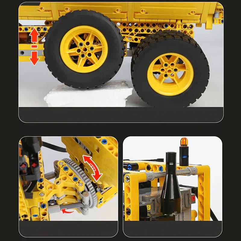Brick MOC RC Articulated Dump Truck | 1888pcs - Brick Car Merchant