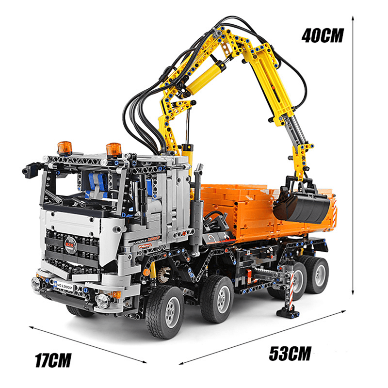 Brick MOC RC Clamshell Excavator Truck | 2819pcs - Brick Car Merchant