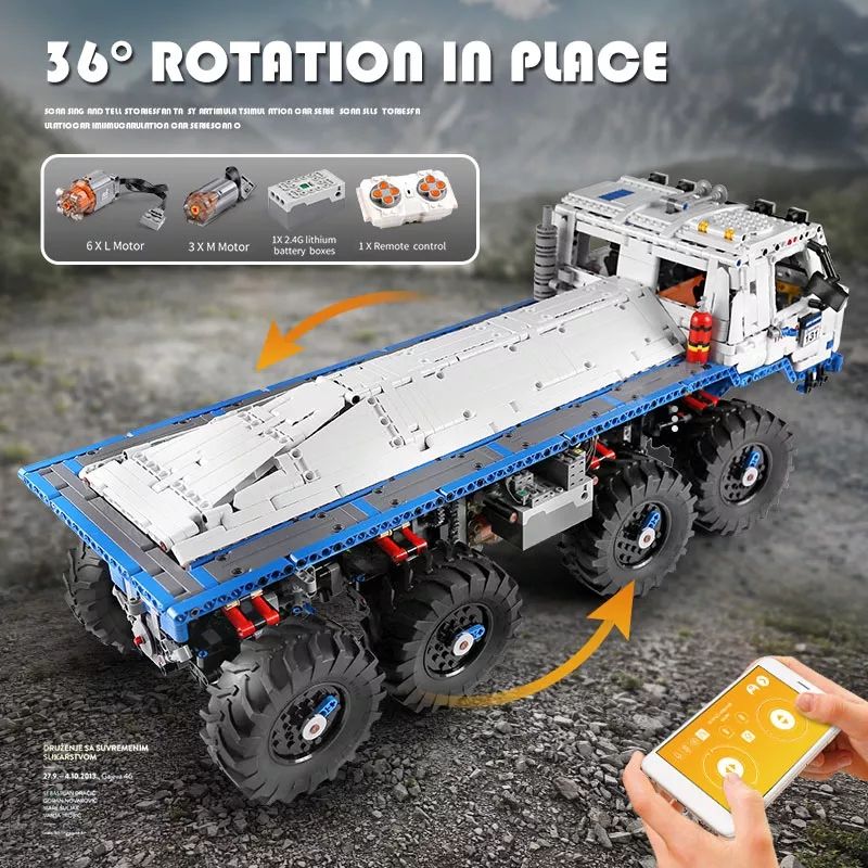 Brick MOC RC Heavy 8x8 Utility Truck | 3647pcs - Brick Car Merchant