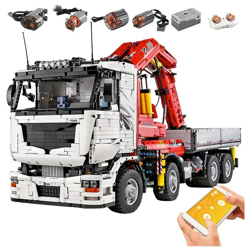 Brick MOC RC Heavy-Duty Crane Truck | 8238pcs - Brick Car Merchant