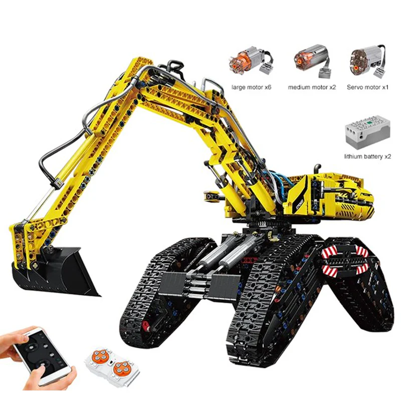 Brick MOC RC Morphing Excavator | 2236pcs - Brick Car Merchant