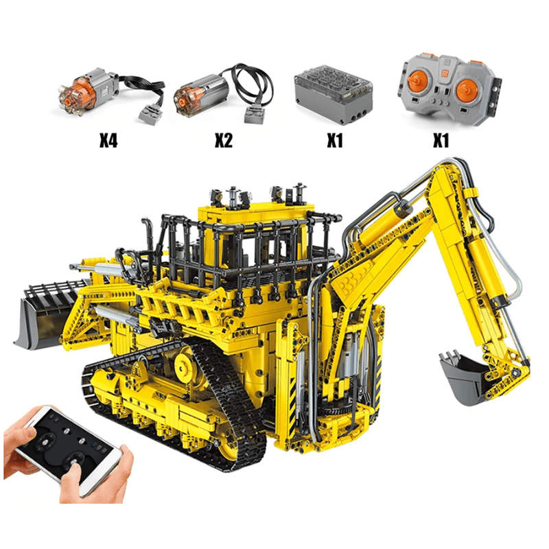 Brick MOC RC Pneumatic Bulldozer | 3963pcs - Brick Car Merchant