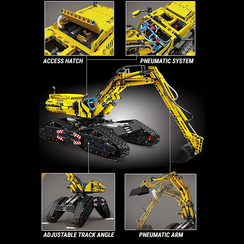 LEGO MOC RC Morphing Excavator | 2236pcs - Brick Car Merchant