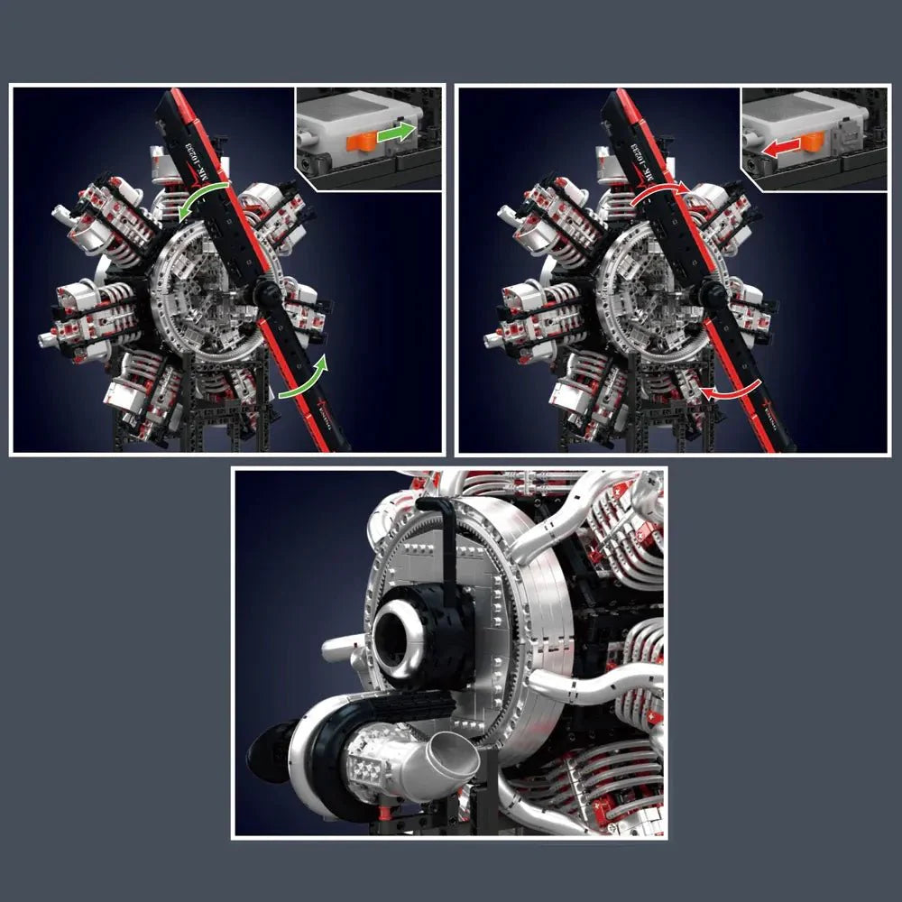 Brick MOC Radial Aircraft Engine | 3089pcs - Brick Car Merchant