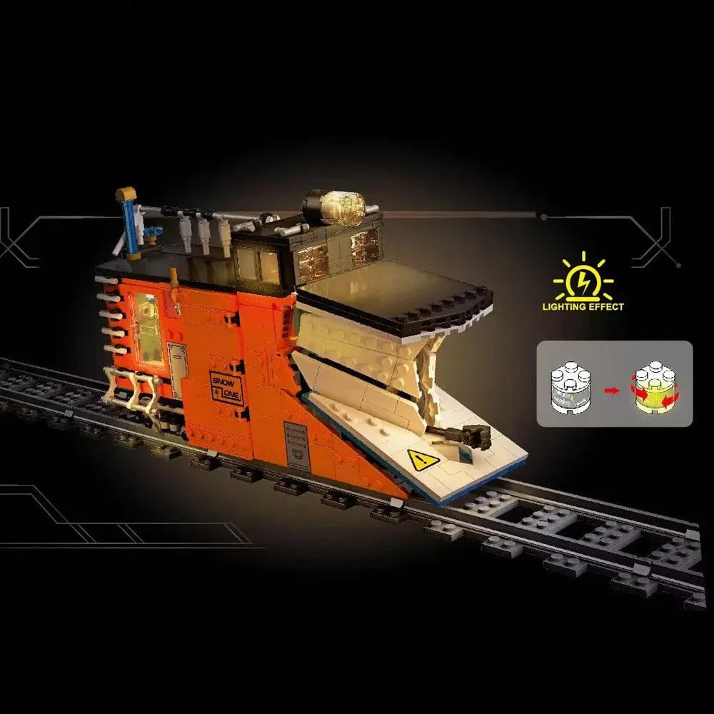 Brick MOC Rail Snowplow Train | 945pcs - Brick Car Merchant