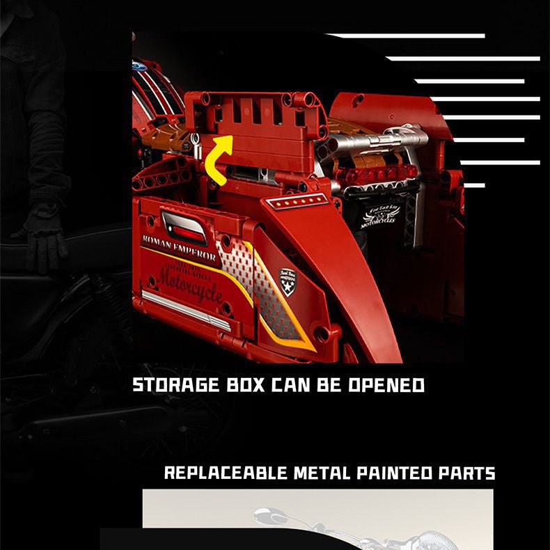 Brick MOC Red Custom Chopper | 2111pcs - Brick Car Merchant