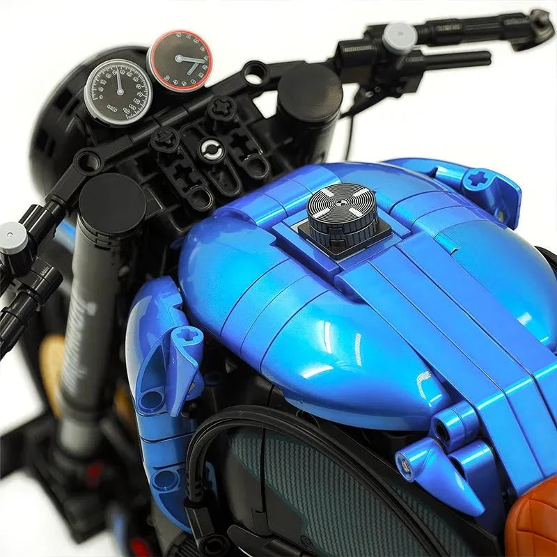 Brick MOC Retro Cafe Racer 1000 | 1591pcs - Brick Car Merchant