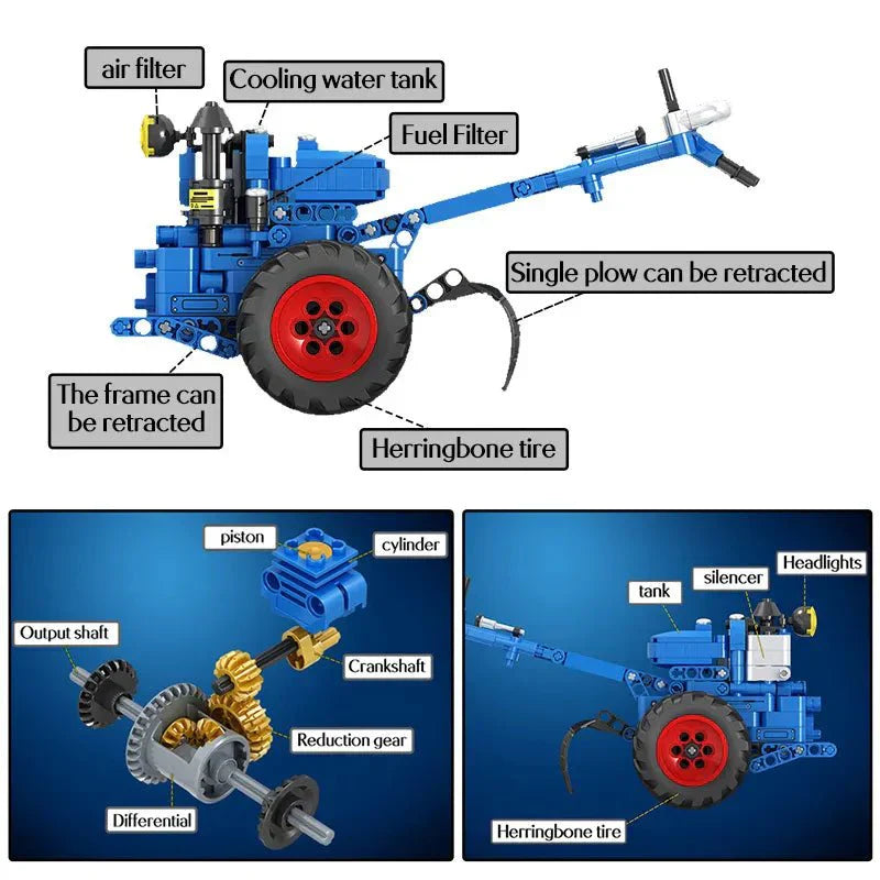 Brick MOC Retro Walking Tractor | 248pcs - Brick Car Merchant