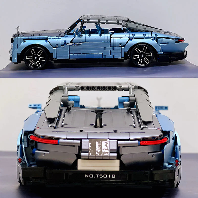 Brick MOC Rolls-Royce Wraith Boat Tail | Remote Control, Opening Features, Luxury Wine Cabinet, Removable Convertible Top, Signature Rolls-Royce Doors, 2903 pcs - Brick Car Merchant