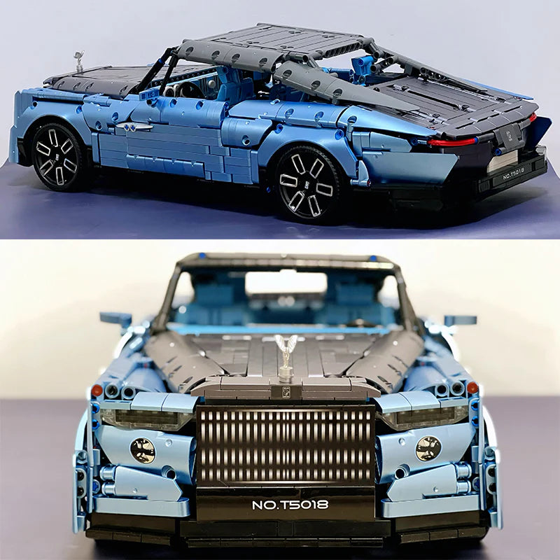 Brick MOC Rolls-Royce Wraith Boat Tail | Remote Control, Opening Features, Luxury Wine Cabinet, Removable Convertible Top, Signature Rolls-Royce Doors, 2903 pcs - Brick Car Merchant