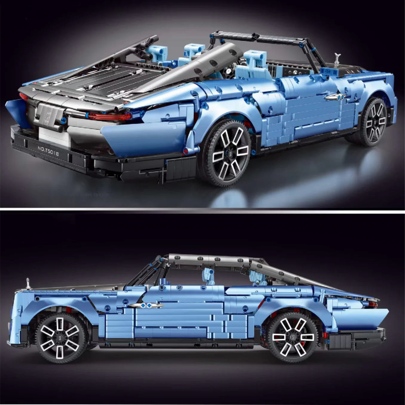 Brick MOC Rolls-Royce Wraith Boat Tail | Remote Control, Opening Features, Luxury Wine Cabinet, Removable Convertible Top, Signature Rolls-Royce Doors, 2903 pcs - Brick Car Merchant