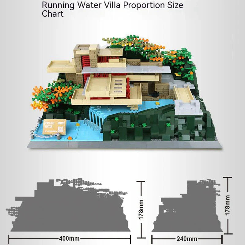 Brick MOC Fallingwater Villa | 1218pcs - Brick Car Merchant