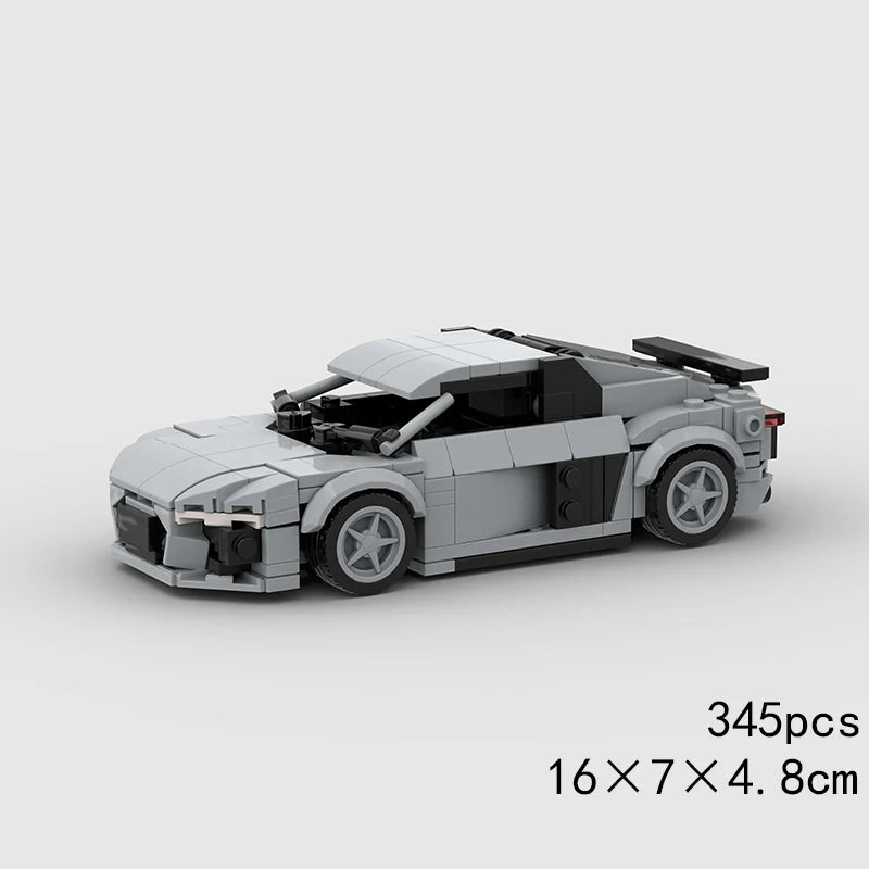 Brick MOC Audi R8 Grey - Brick Car Merchant