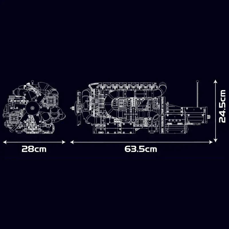 Brick MOC Scania Truck engine & Transmission | 3236pcs - Brick Car Merchant