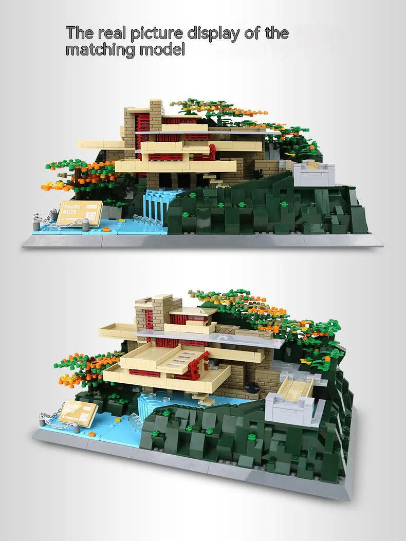 Brick MOC Fallingwater Villa | 1218pcs - Brick Car Merchant