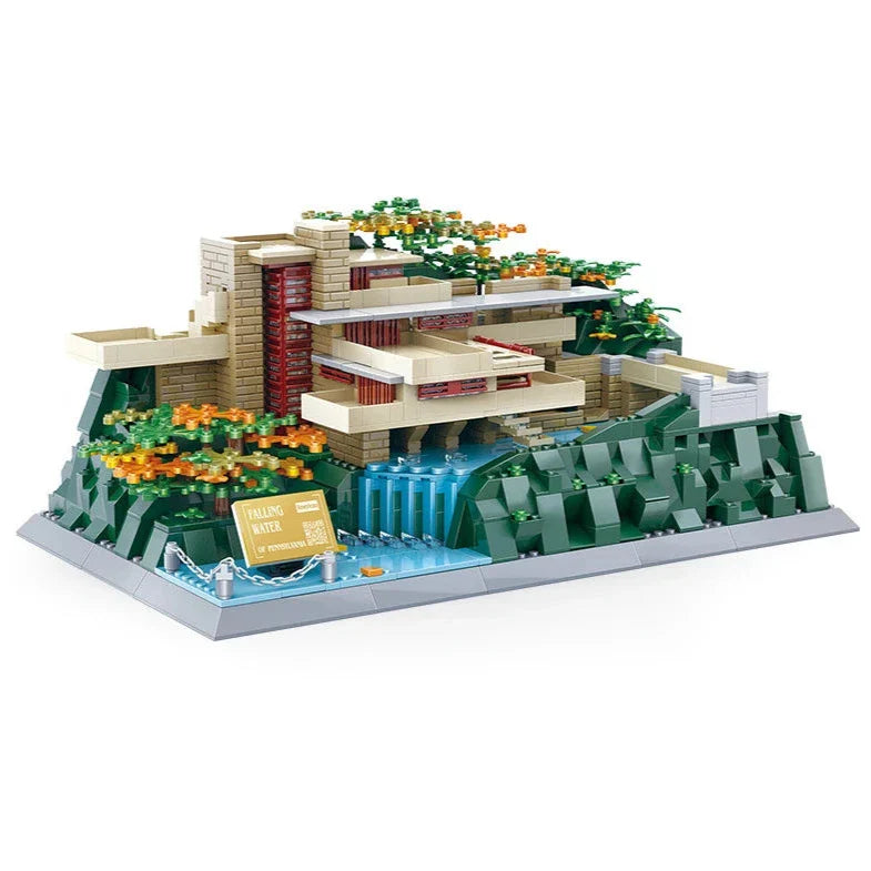 Brick MOC Fallingwater Villa | 1218pcs - Brick Car Merchant