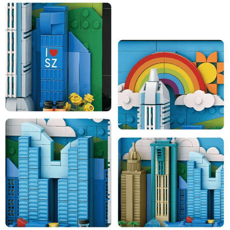 Brick MOC Shenzhen Skyline | 644pcs - Brick Car Merchant