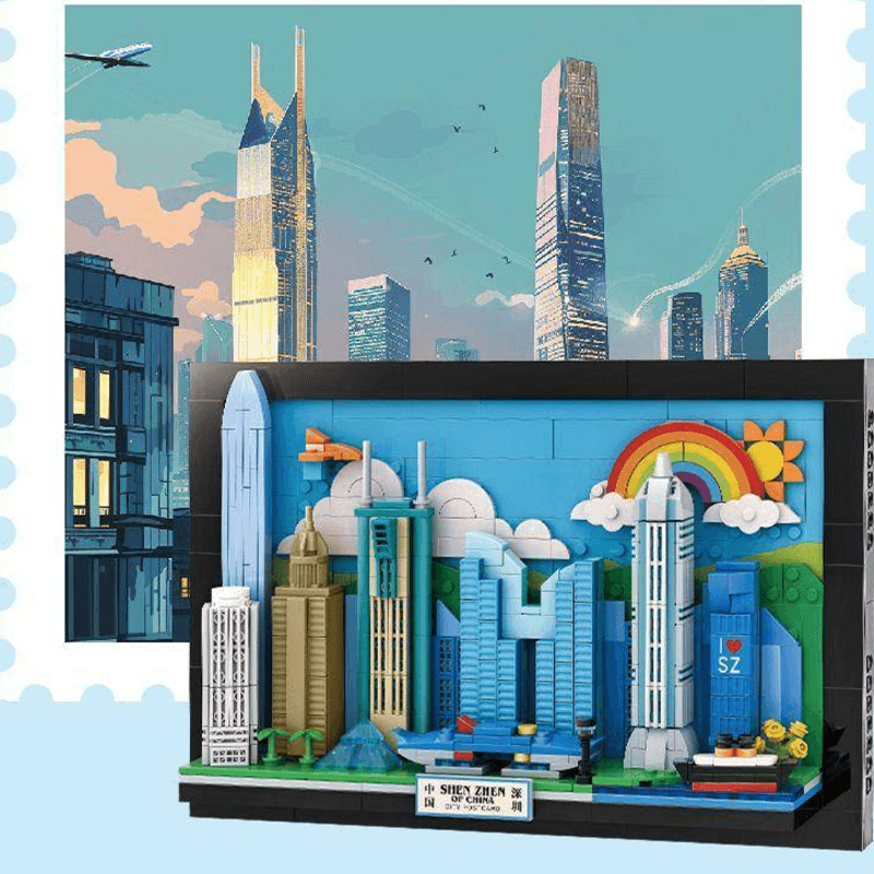 Brick MOC Shenzhen Skyline | 644pcs - Brick Car Merchant