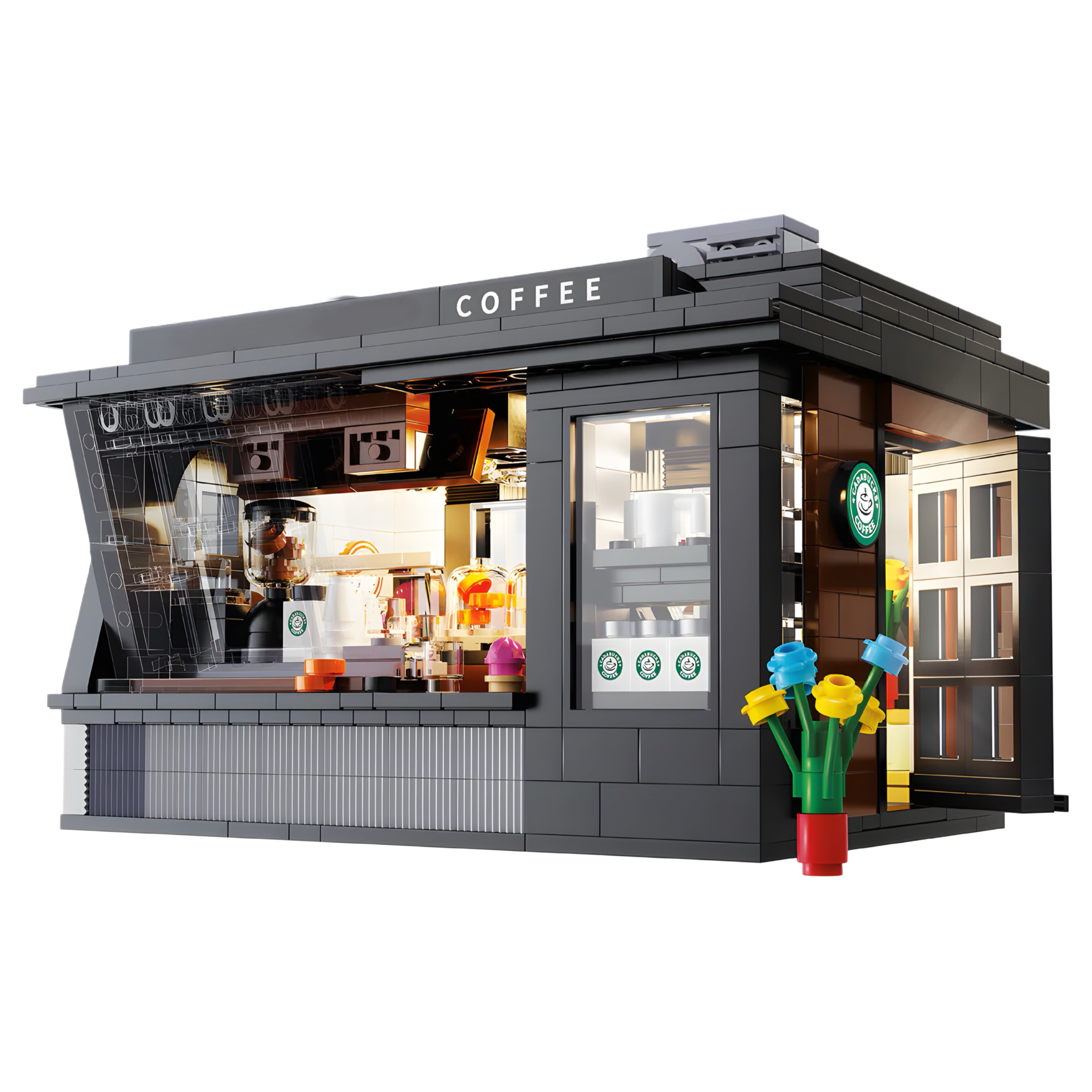 Brick MOC Street Coffee House | 770pcs - Brick Car Merchant