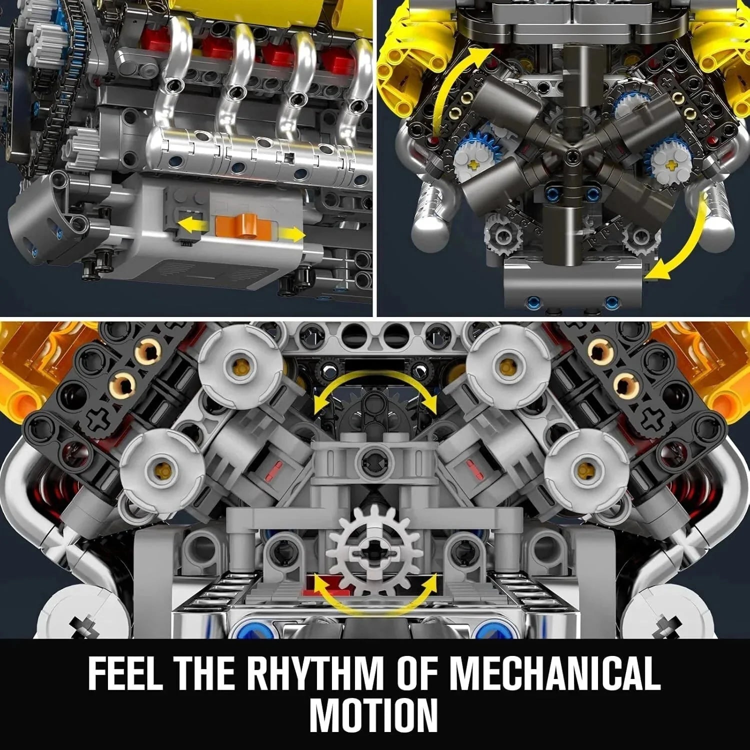 Brick MOC Supercar V12 Engine & Transmission | 1260pcs - Brick Car Merchant