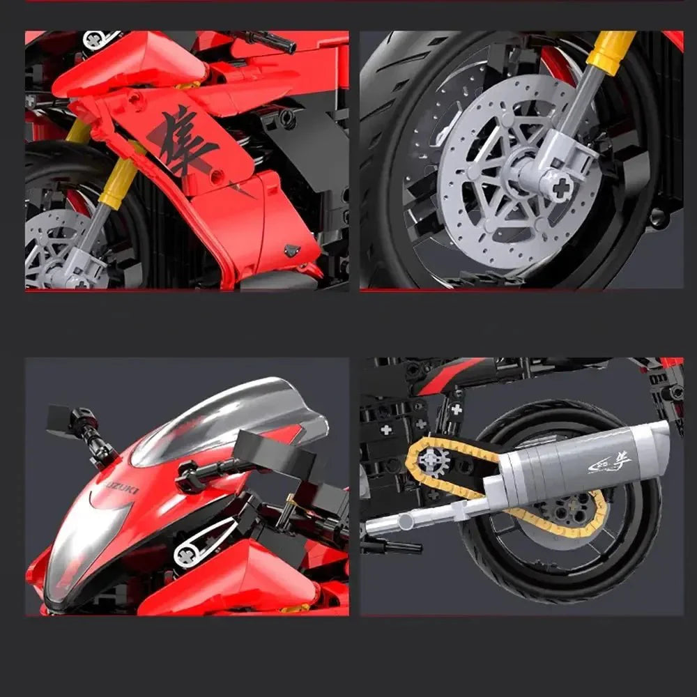 Brick MOC Suzuki Hayabusa | 1043pcs - Brick Car Merchant