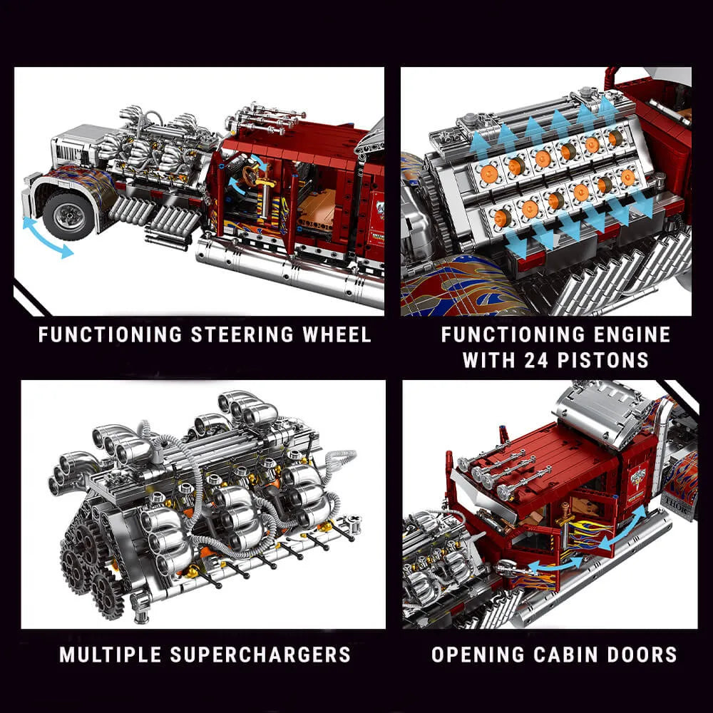 LEGO MOC Titan V24 Diesel Power Truck | 3484pcs - Brick Car Merchant