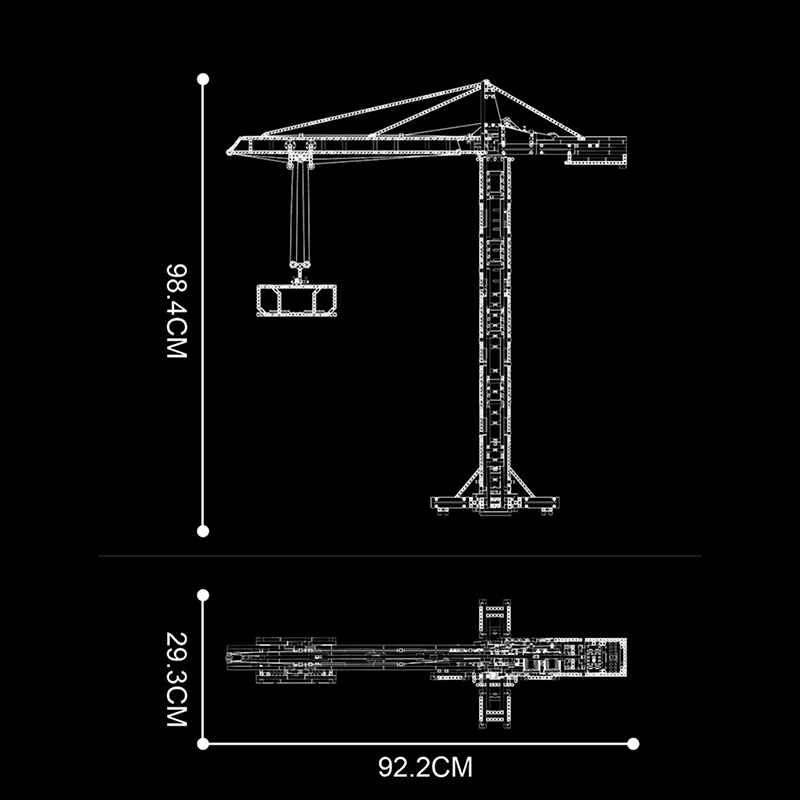 Brick MOC Tower Crane Remote Control | 1796pcs - Brick Car Merchant