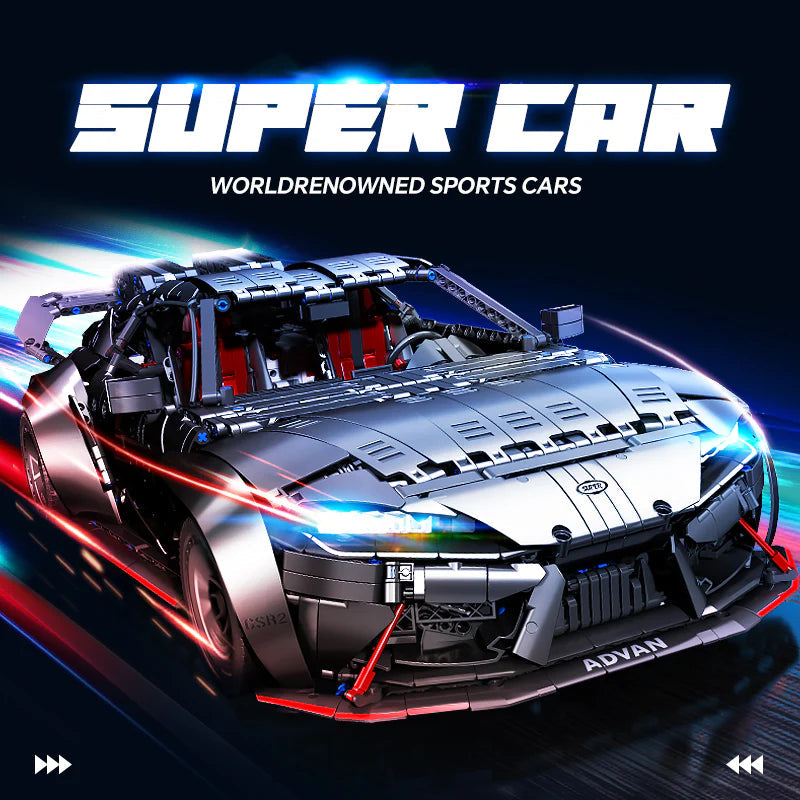 Brick MOC Toyota Supra A80 | Remote Control, Electric Air Suspension, Opening Features, Rear Accelerator Blade Linkage, 4399 pcs - Brick Car Merchant