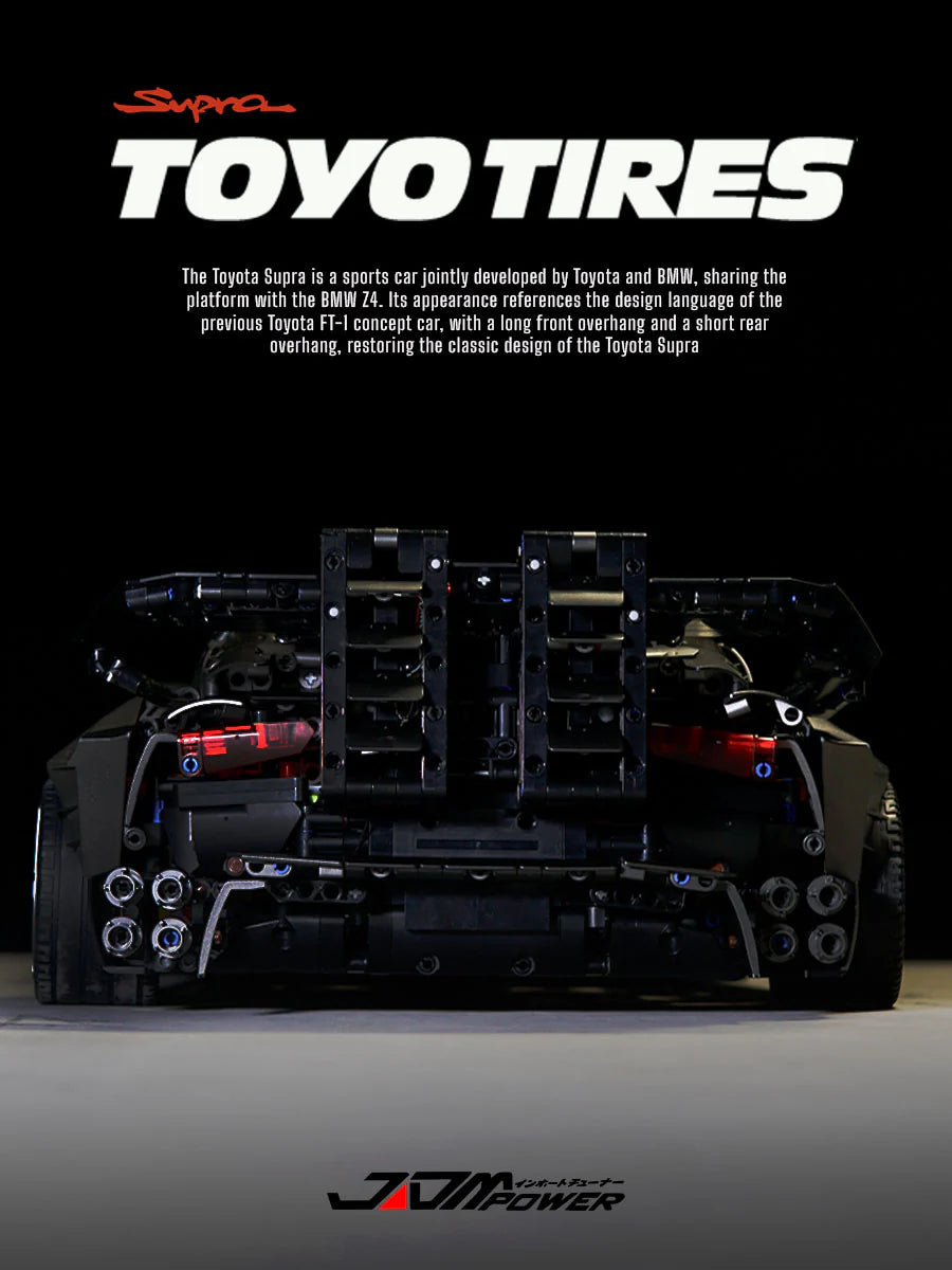 Brick MOC Toyota Supra A80 | Remote Control, Electric Air Suspension, Opening Features, Rear Accelerator Blade Linkage, 4399 pcs - Brick Car Merchant