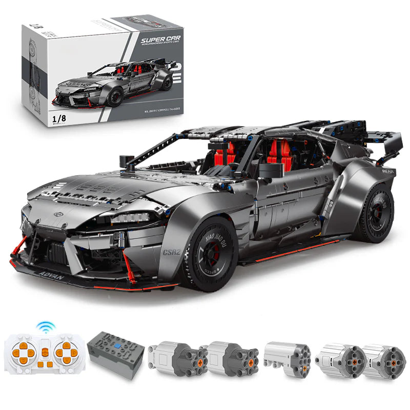 Brick MOC Toyota Supra A80 | Remote Control, Electric Air Suspension, Opening Features, Rear Accelerator Blade Linkage, 4399 pcs - Brick Car Merchant