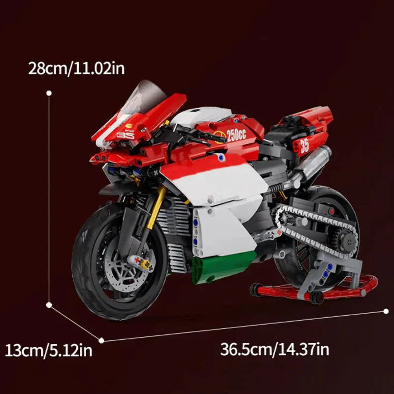 Brick MOC Track-Ready Sport Bike | 803pcs - Brick Car Merchant