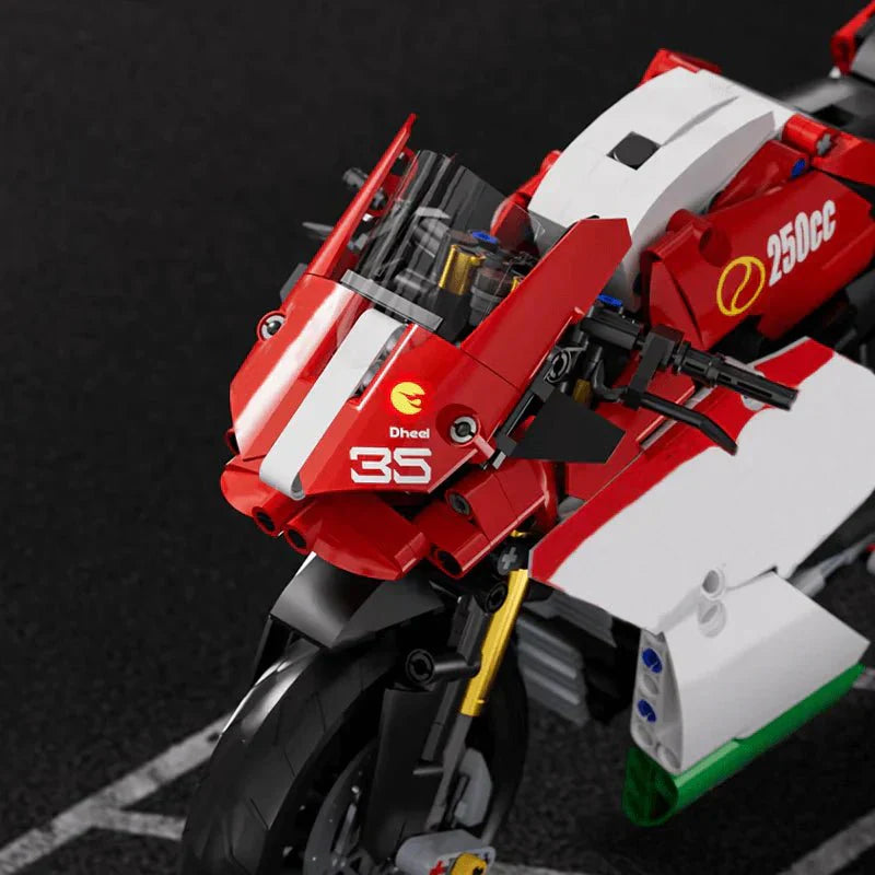 Brick MOC Track-Ready Sport Bike | 803pcs - Brick Car Merchant
